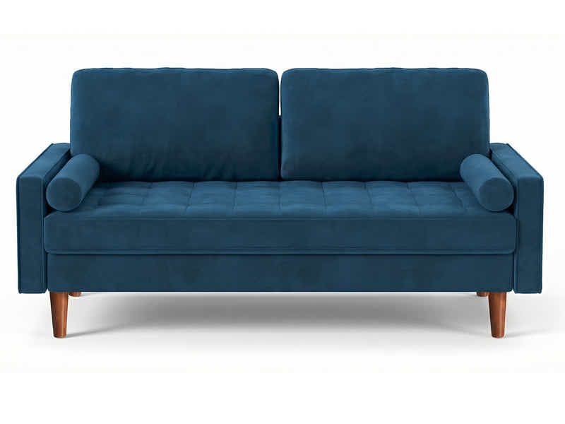 Gyllene 3-Seater Velvet Sofa - Blue