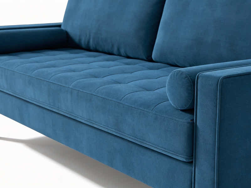 Gyllene 3-Seater Velvet Sofa - Blue