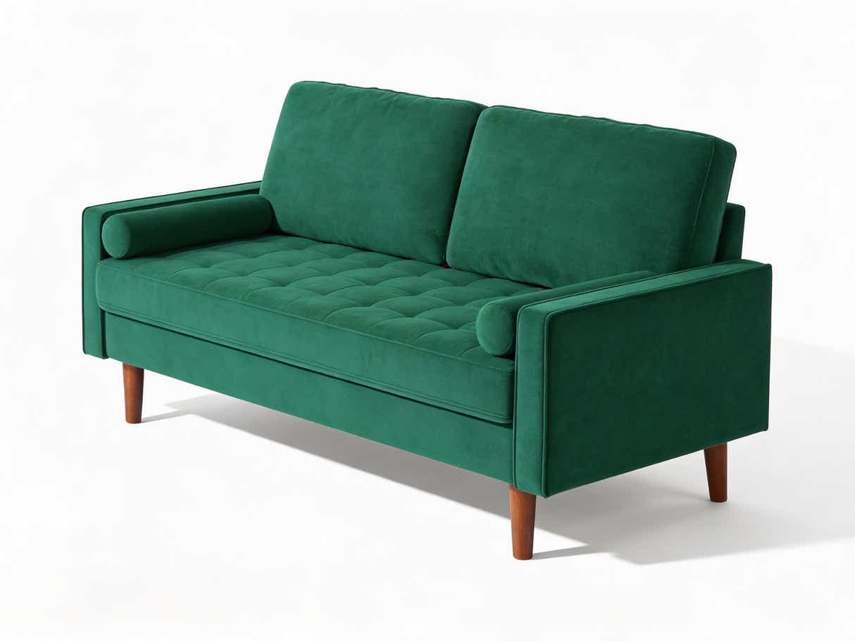 Gyllene 2-Seater Velvet Sofa - Green