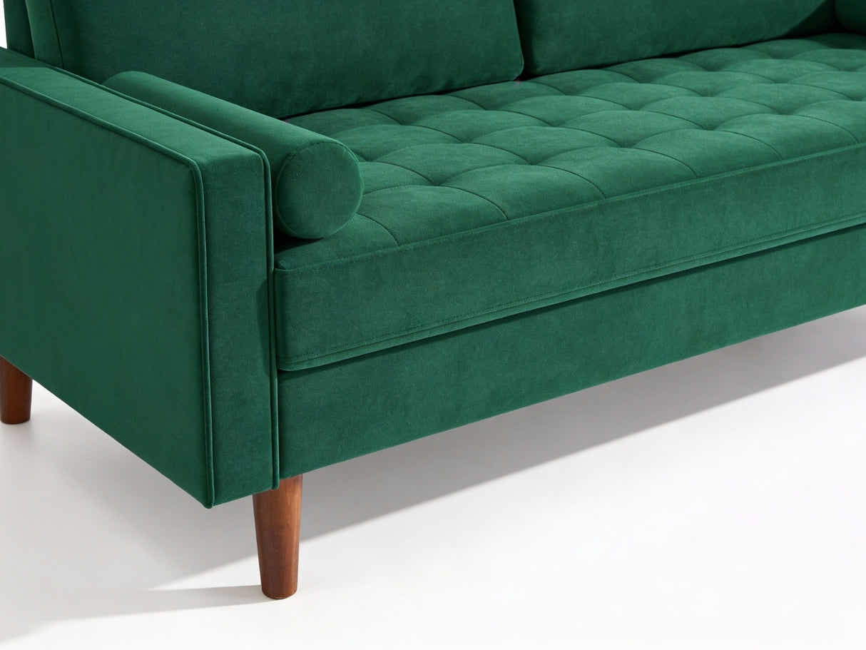 Gyllene 2-Seater Velvet Sofa - Green