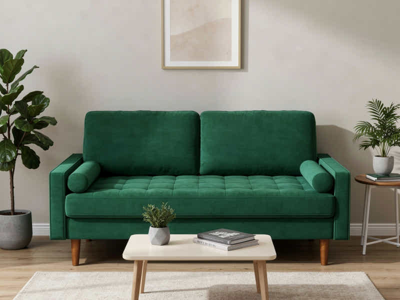 Gyllene 3-Seater Velvet Sofa - Green