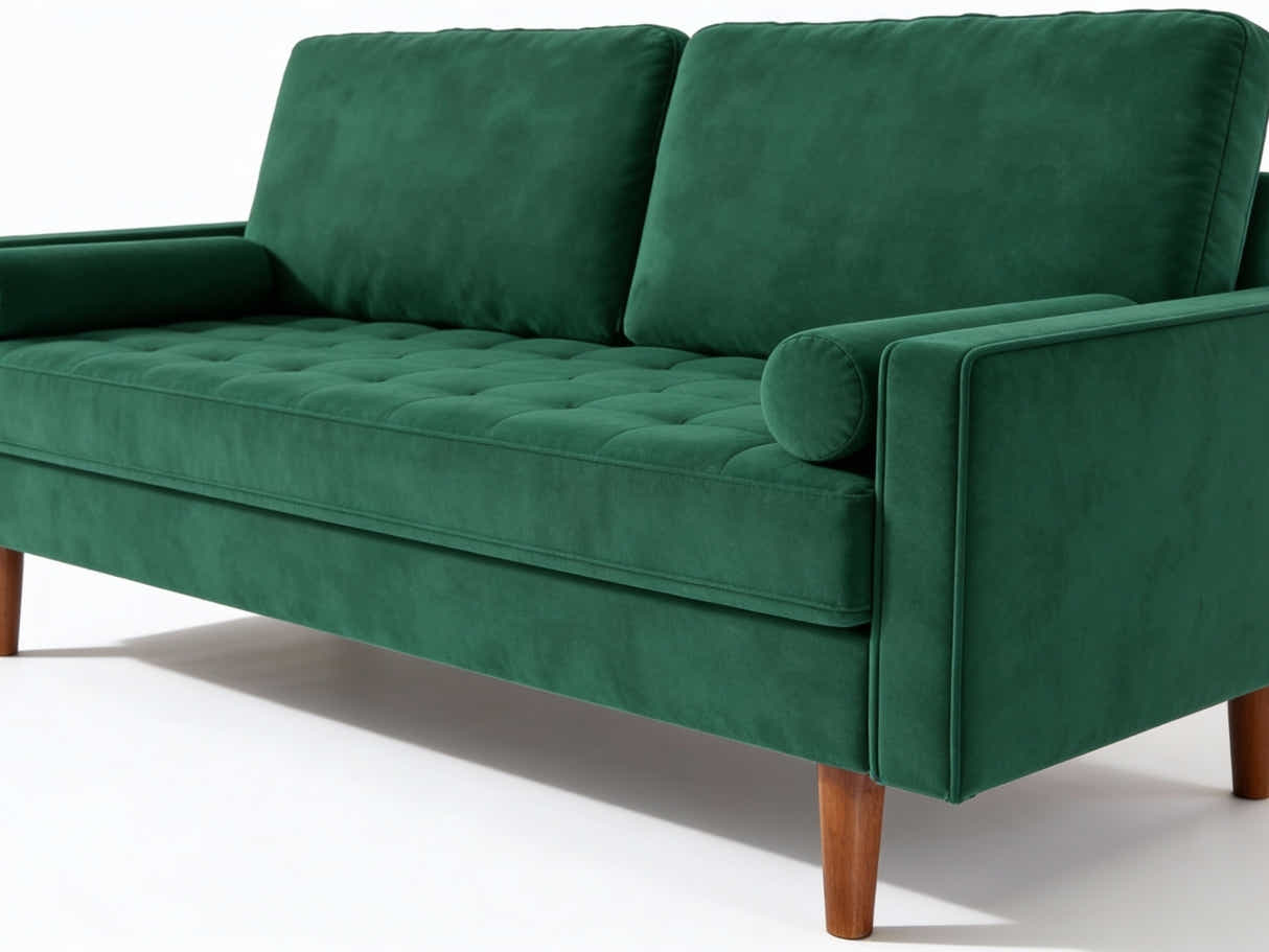 Gyllene 3-Seater Velvet Sofa - Green