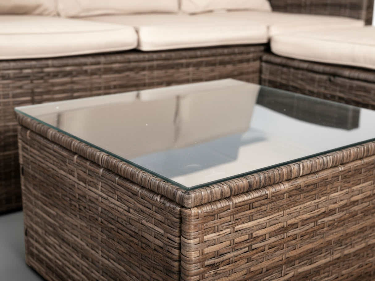 Reo 3-Piece Outdoor Sofa with Storage - Beige