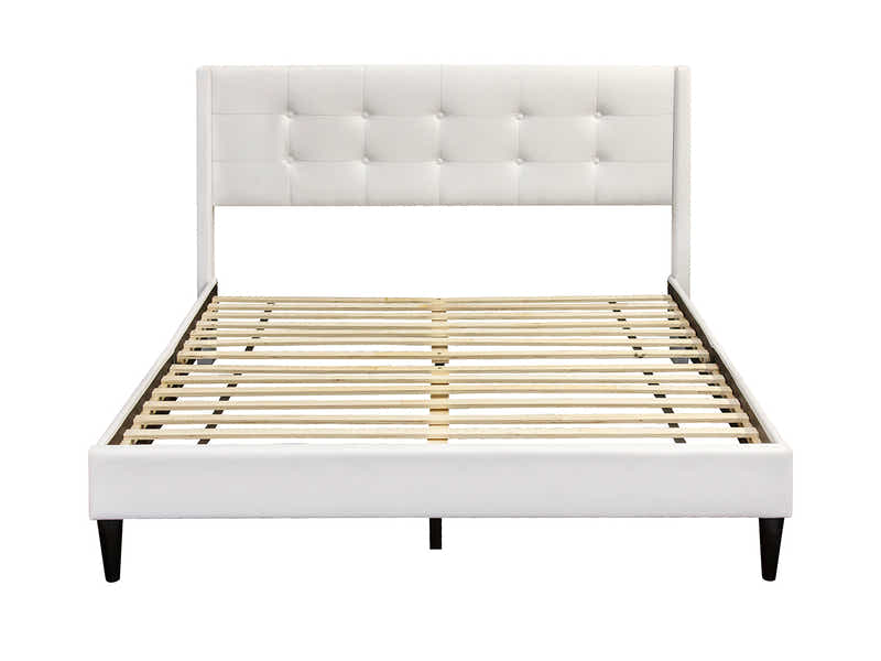 Vele-C Bed Frame White & Xclusive Pocket Spring Mattress X20 - Queen (Combo)
