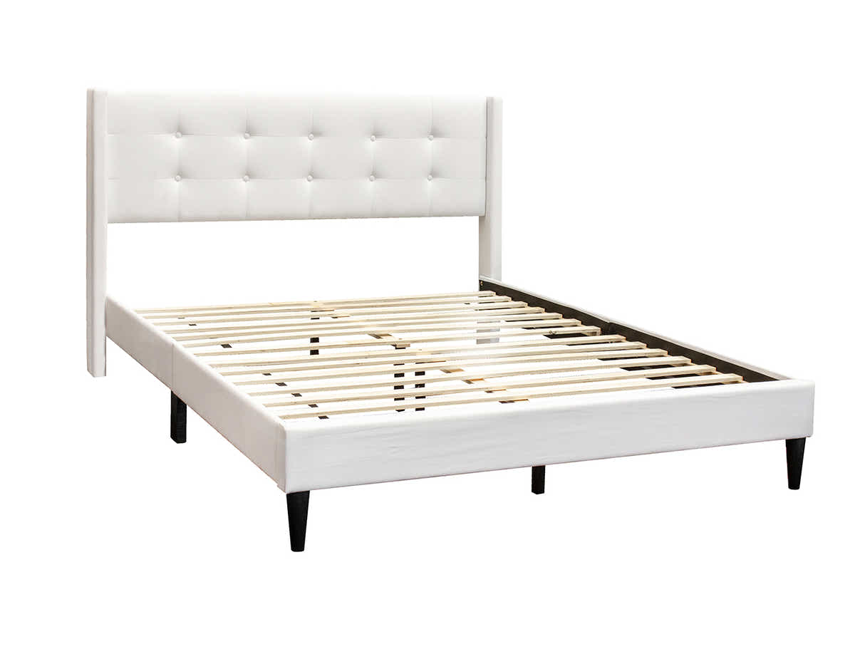 Vele‑C Bed Frame White & Euro Top Mattress J32 - Double