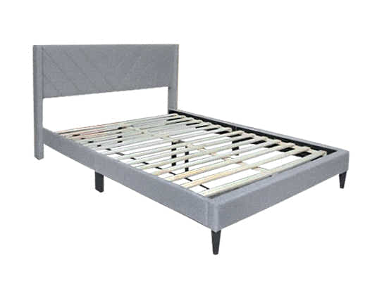 Vele‑D Bed Frame Light Grey & Euro Top Mattress K34 - Double