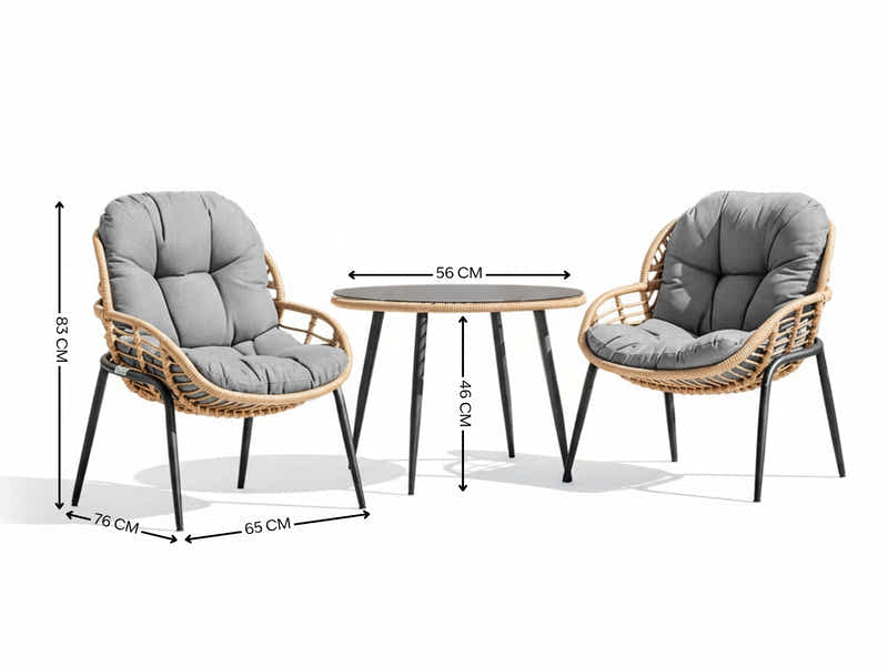 Naturlig 3-Piece Bistro Set