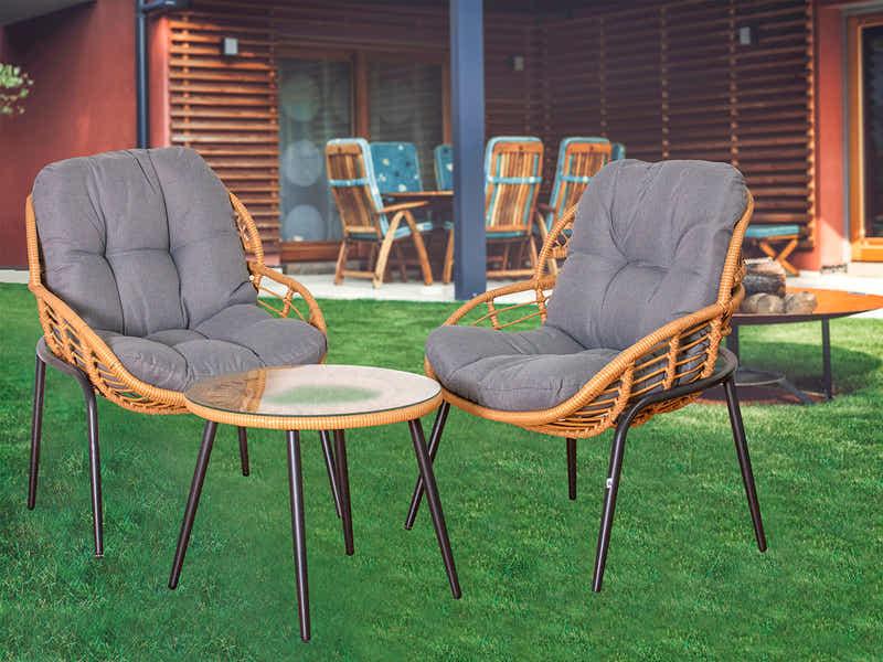 Naturlig Outdoor Bistro Set Aluminium frame