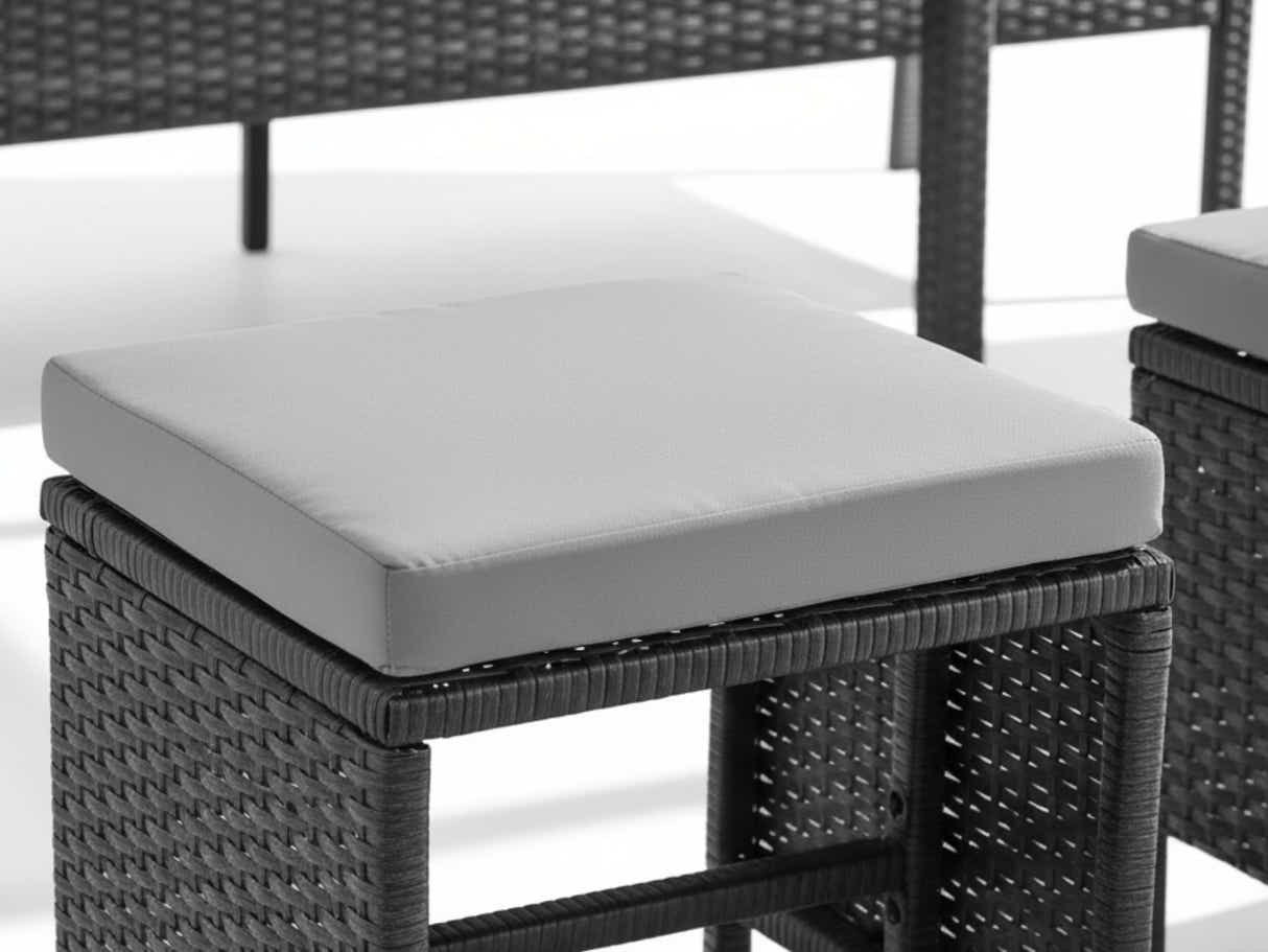 Ettaro 5-Piece Outdoor Lounge Set - Black + Grey
