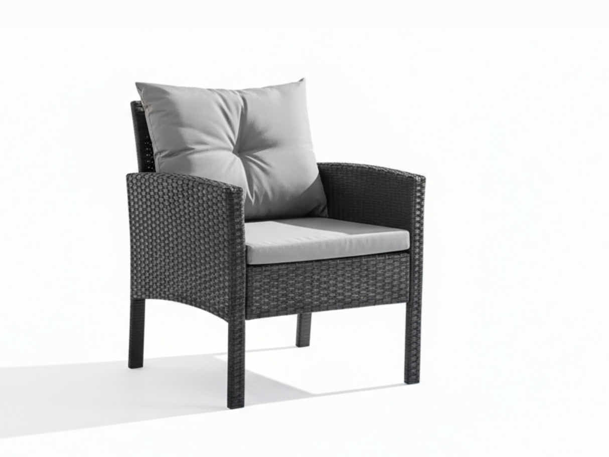 Ettaro 5-Piece Outdoor Lounge Set - Black + Grey