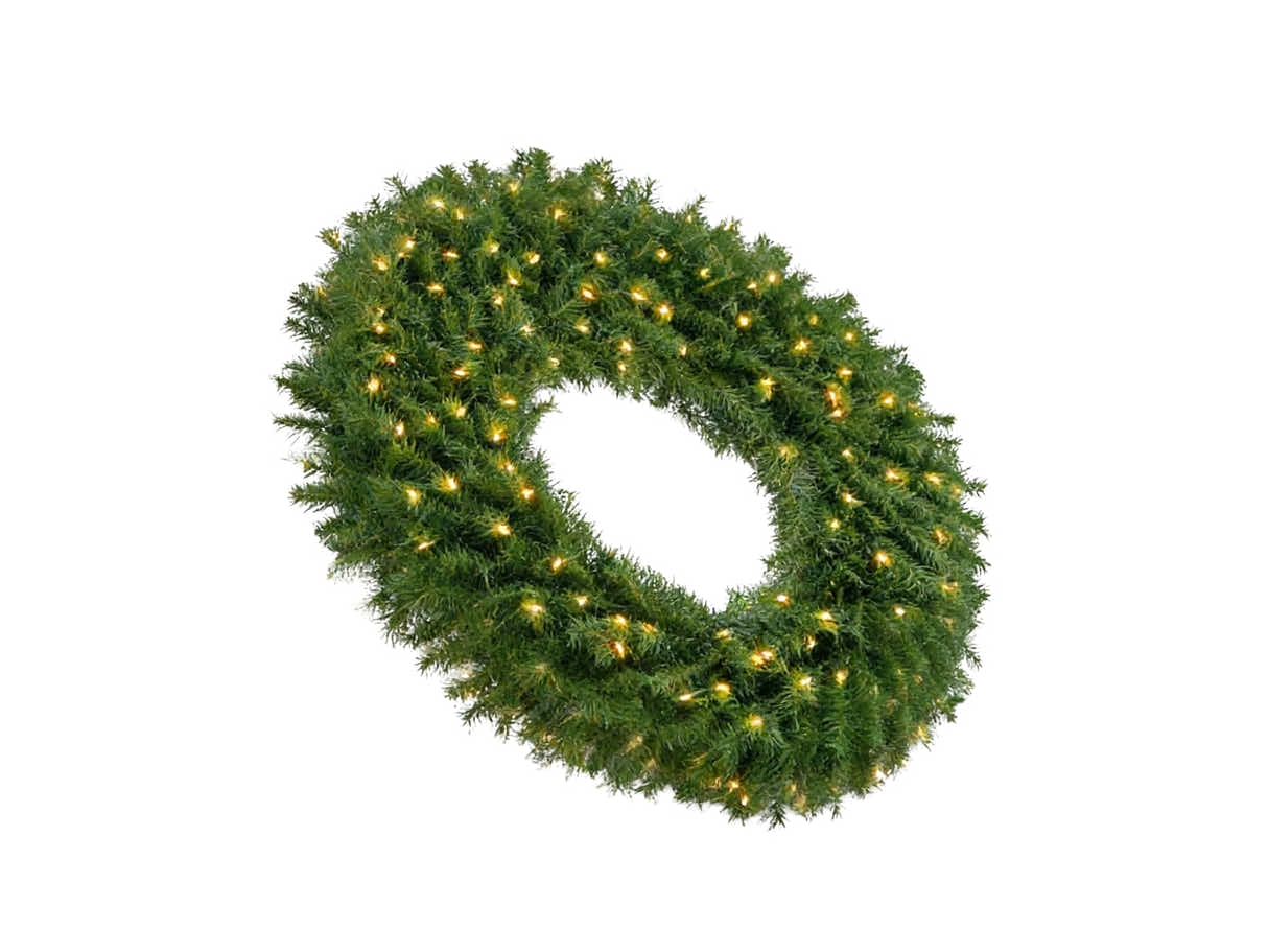 Pre-Lit Christmas Wreath - 24"/61 cm
