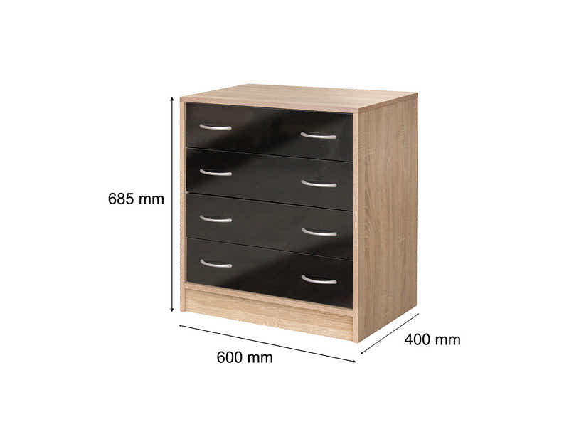 Bardalona 4-Drawer Chest - Gloss Black