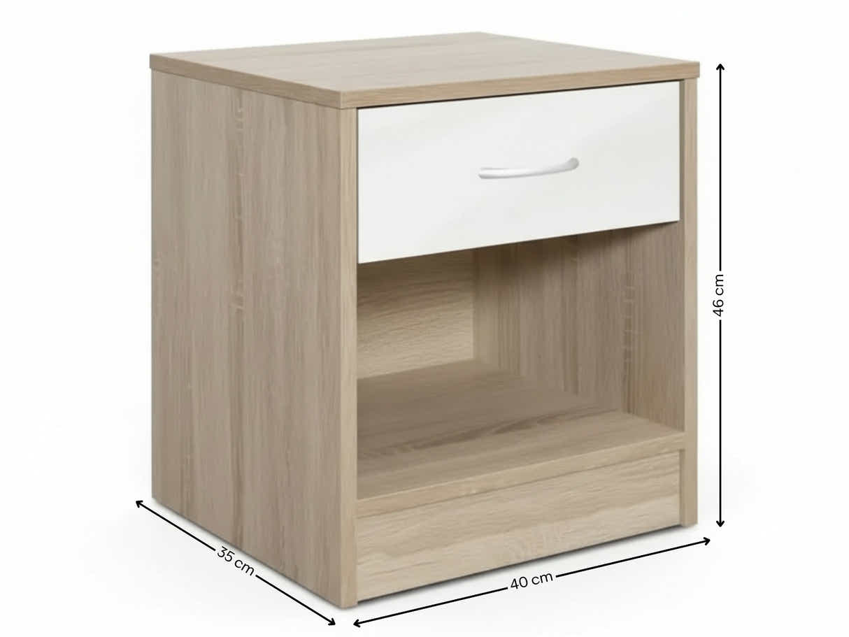 Bardalona Bedside Table - Gloss White