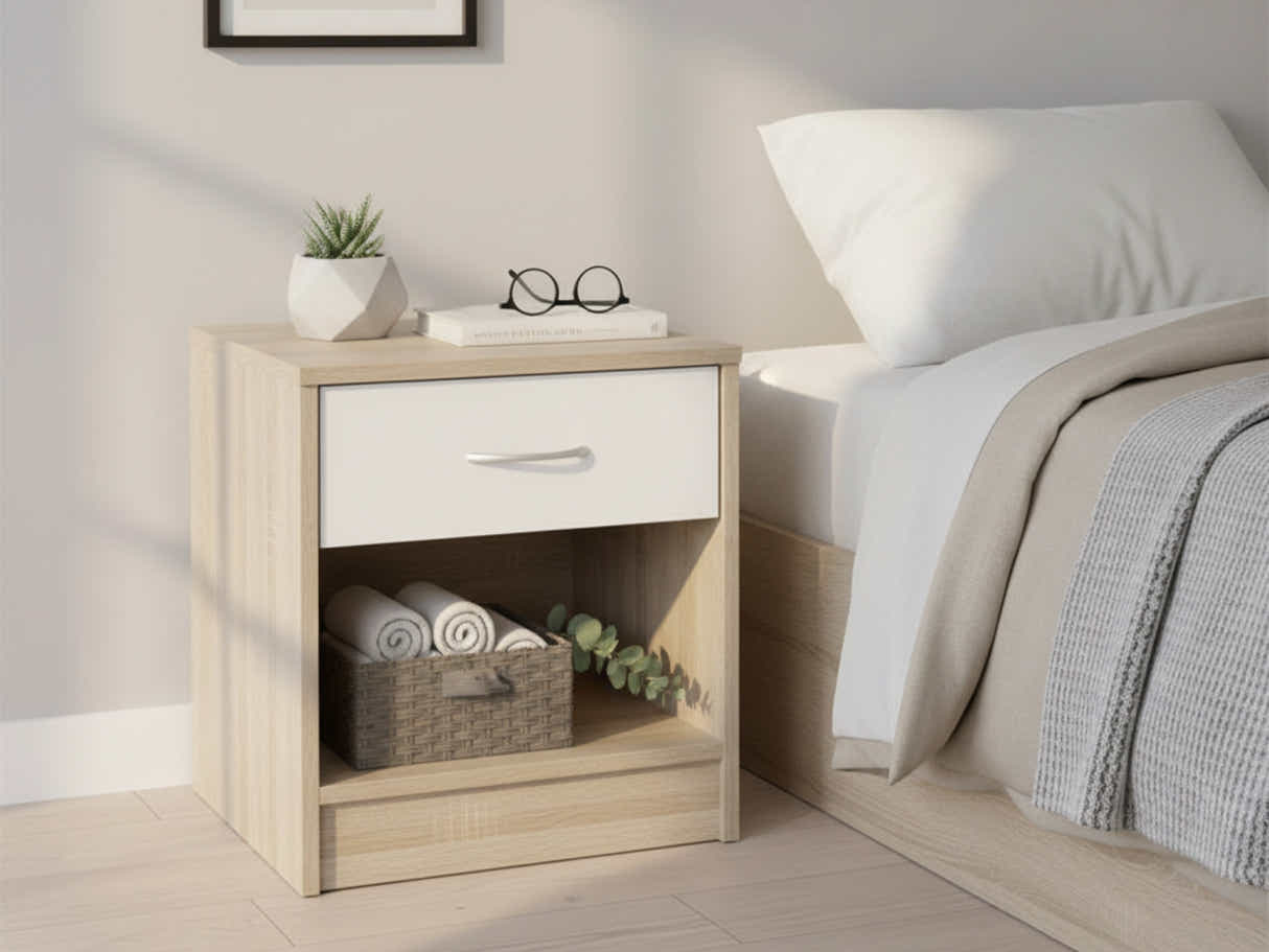 Bardalona Bedside Table - Gloss White