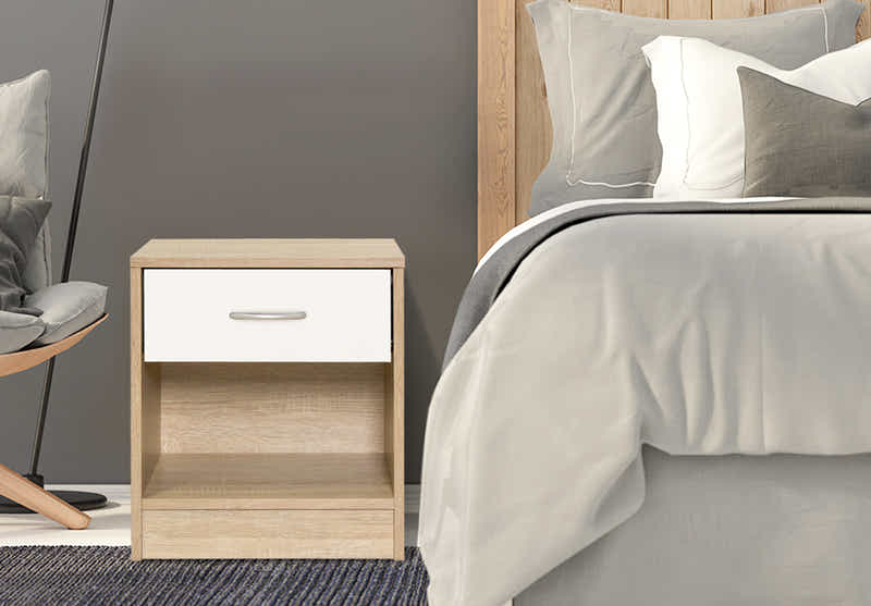 Bardalona Bedside Table - Gloss White