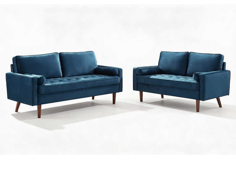 Gyllene Velvet Sofa Set - Blue