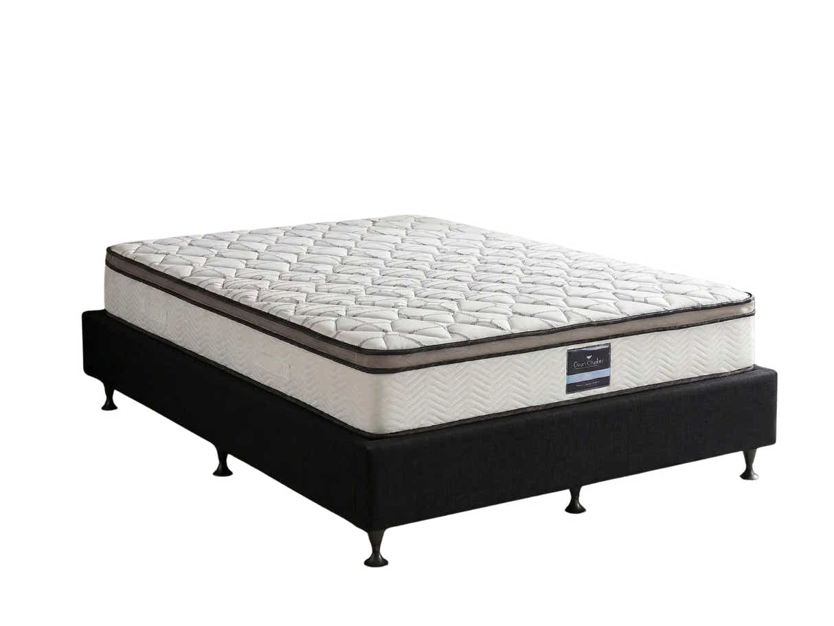 DS NZ Made SW Bed Base Black & Gel30 Mattress Queen