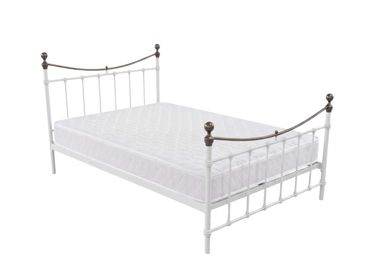 Victorian High Metal Bed Frame & Bon15 Mattress - Queen