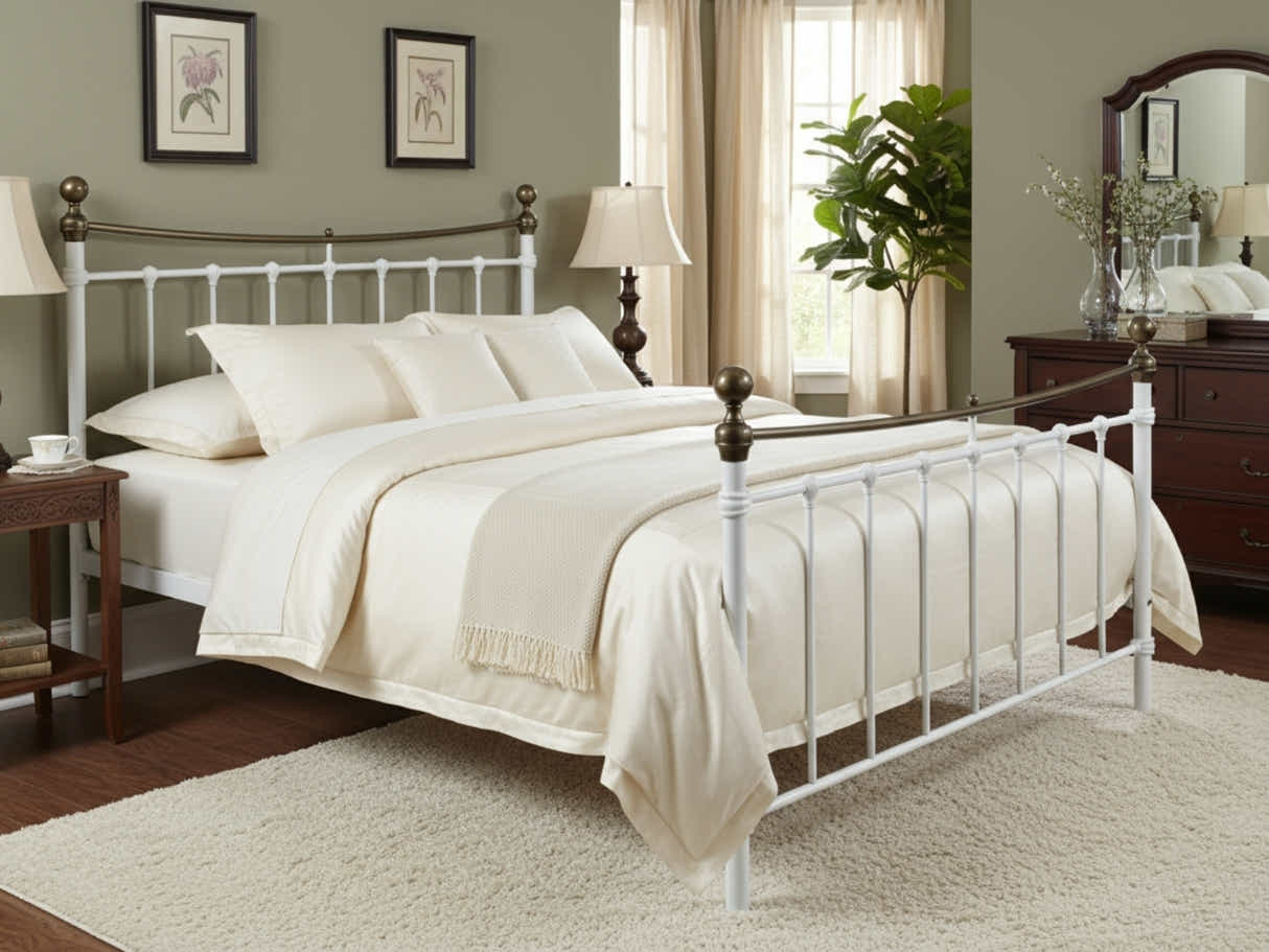 Victorian High Metal Bed Frame – Queen