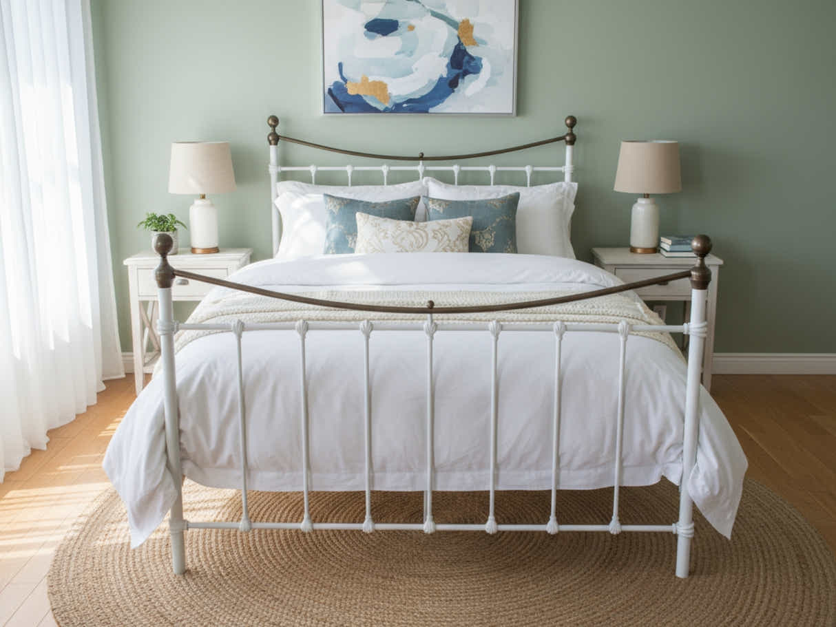 Victorian High Metal Bed Frame – Queen