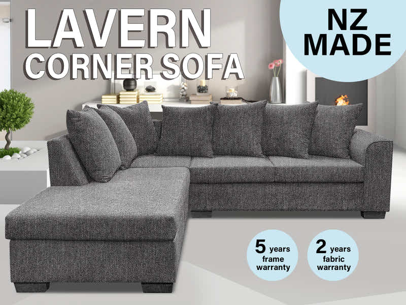 DS NZ Made Lavern Corner Sofa - Kido Black