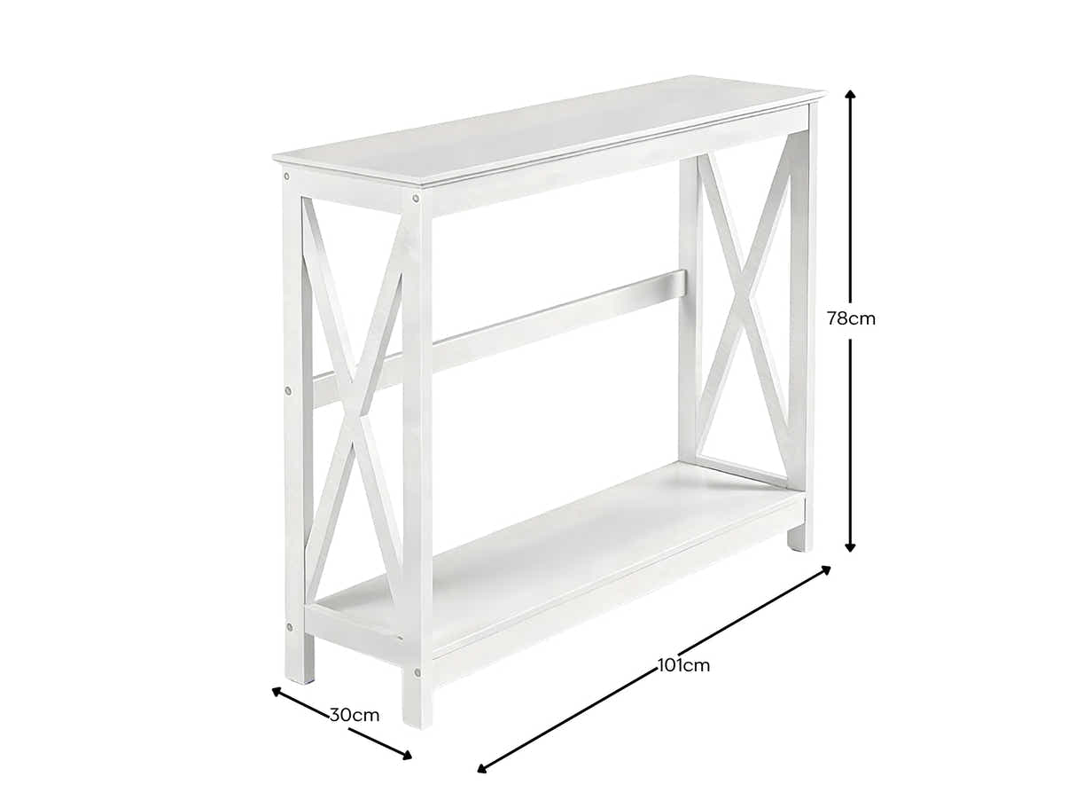 DS Console Table With Shelf - White