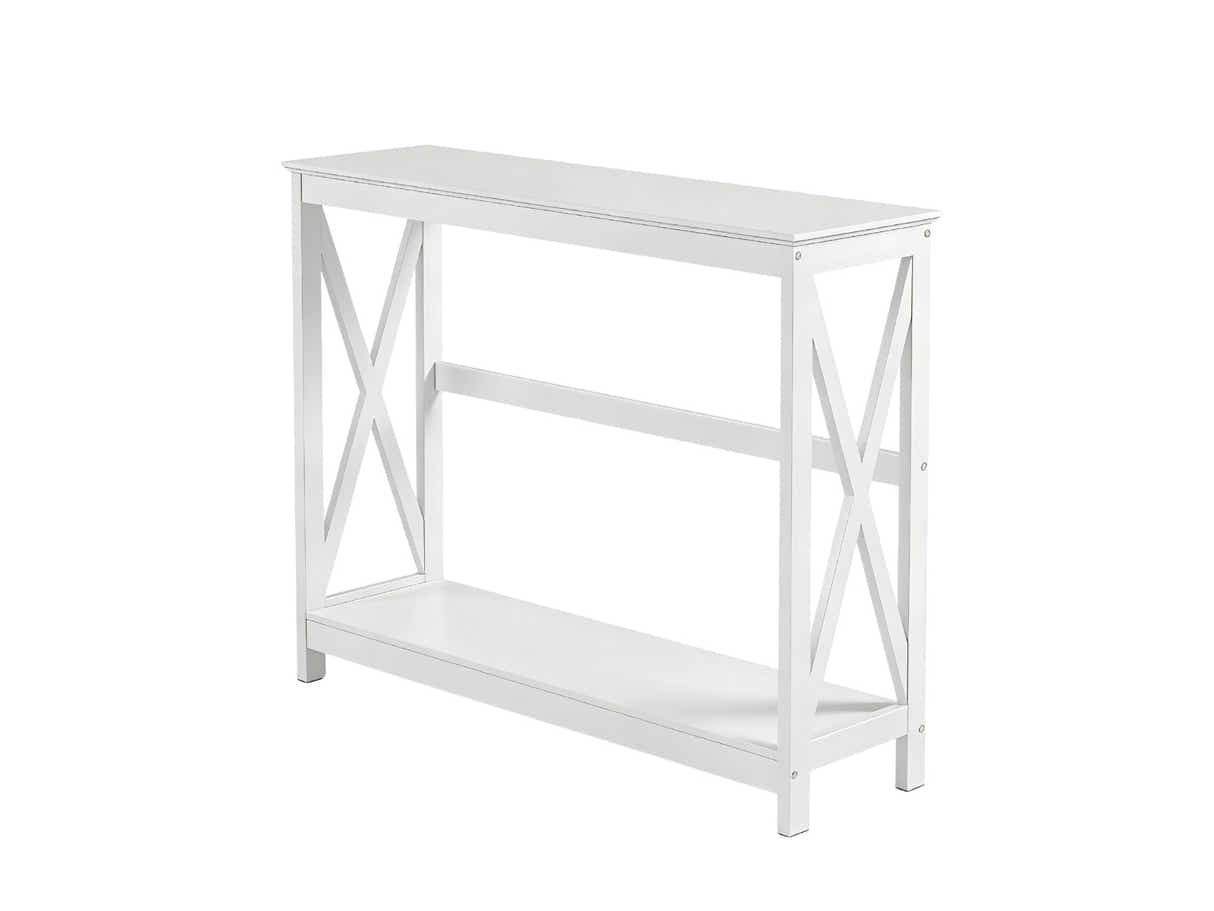 DS Console Table With Shelf - White