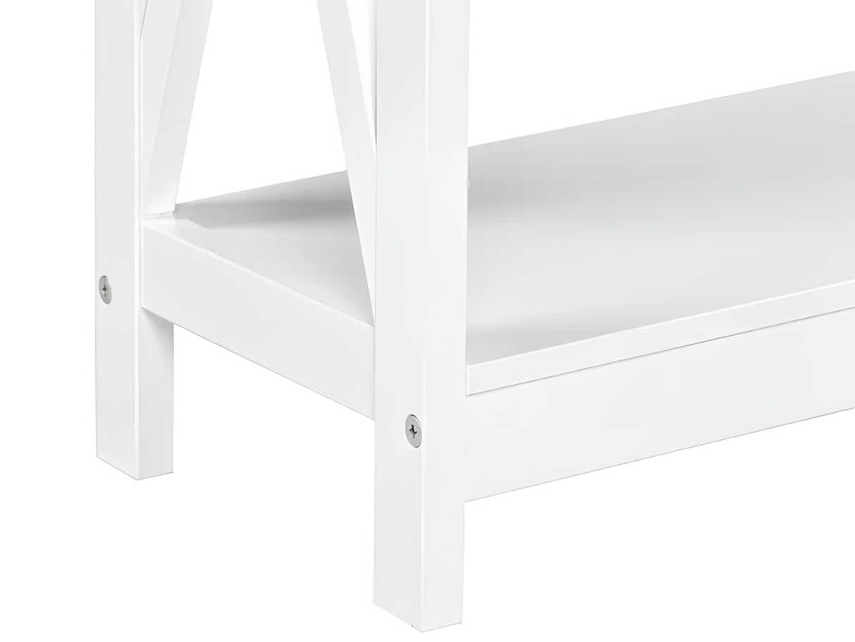 DS Console Table With Shelf - White