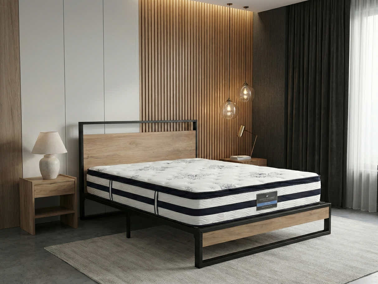 Whistler Metal Bed Frame & Euro Top Mattress K34 - Double