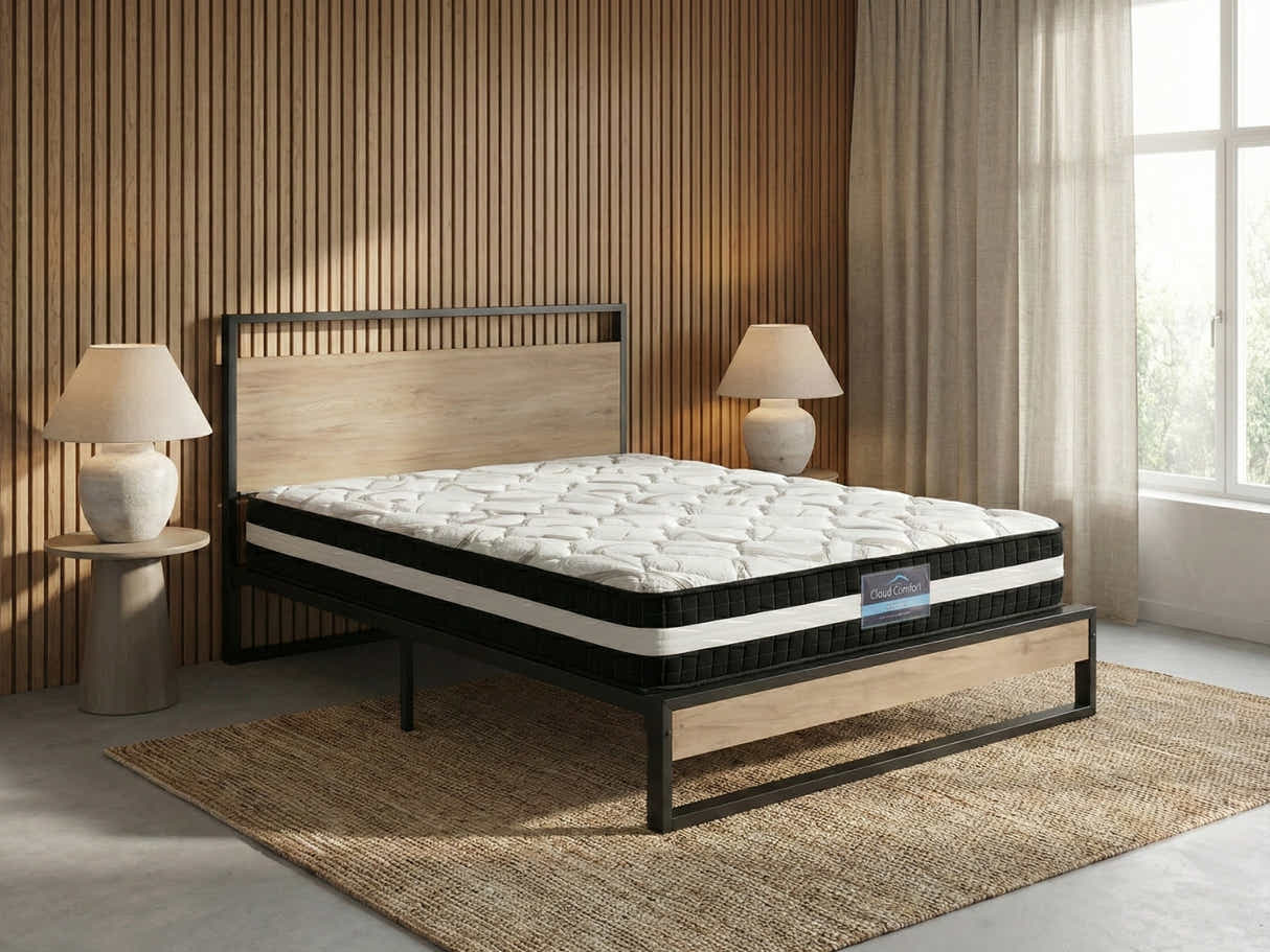 Whistler Metal Bed Frame & Euro Top Mattress L30 - Double