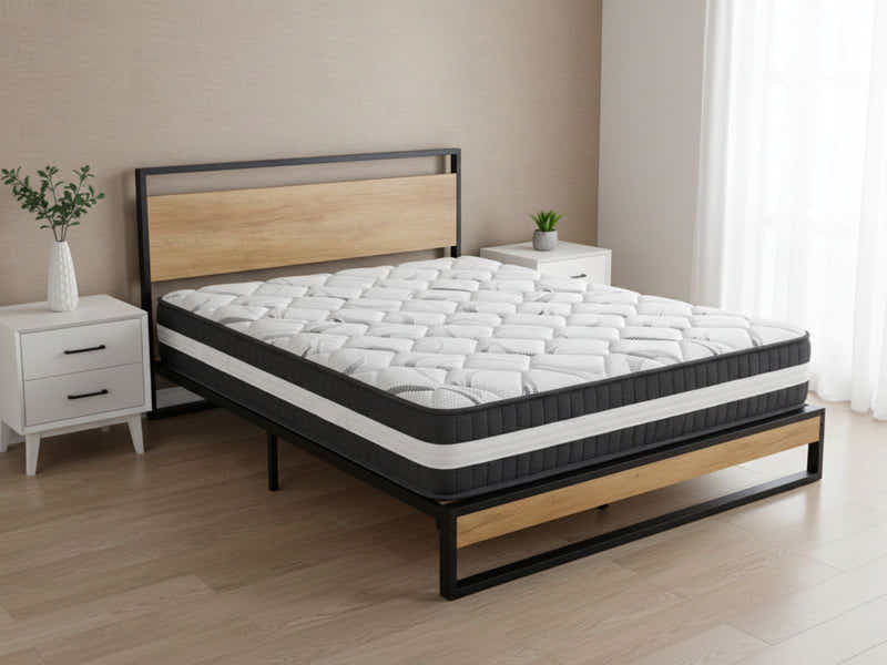 Whistler Metal Bed Frame & Euro Top Mattress L30 - Double (Combo)