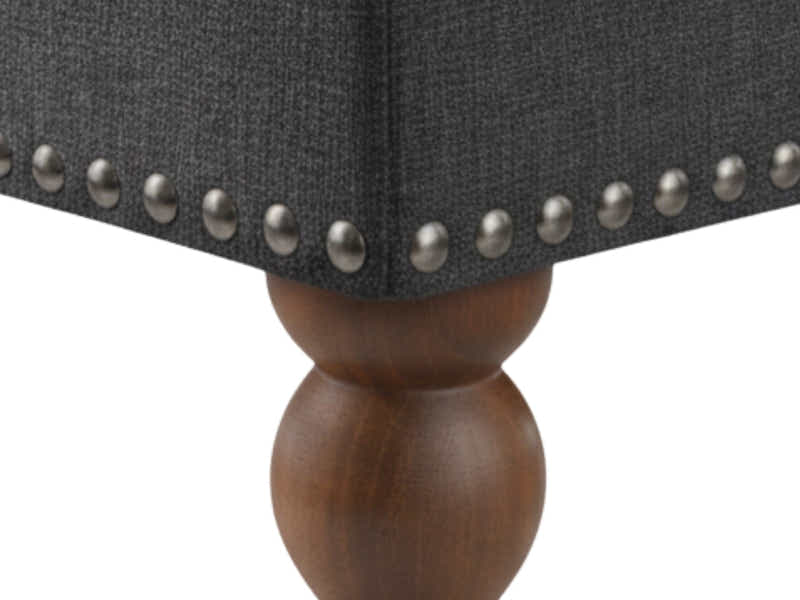 Bellay Linen Ottoman Bench - Dark Grey