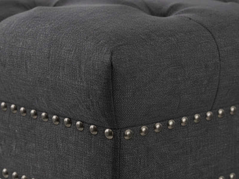 Bellay Linen Ottoman Bench - Dark Grey