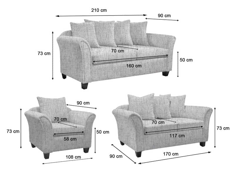 DS NZ Made Chika 3+2+1 Sofa Set - Comfy Silver