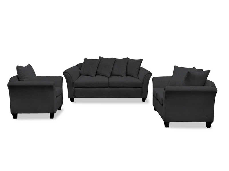 DS NZ Made Chika 3+2+1 Sofa Set - Vish Black