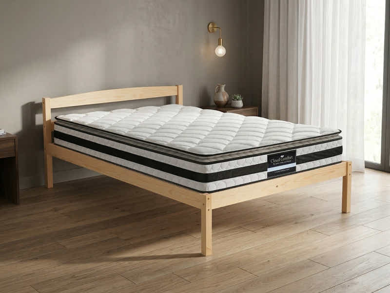 Wayford Bed Frame Natural & Bon21 Mattress - King Single