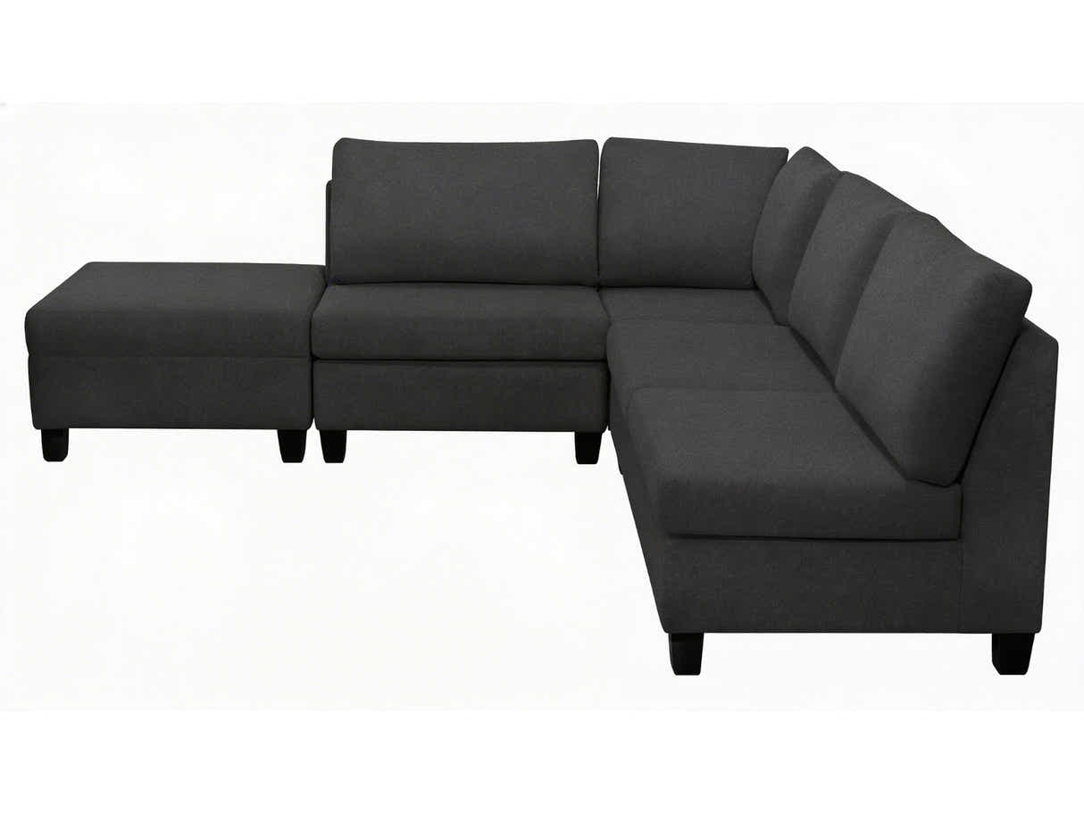 DS NZ Made Bhumi Corner Sofa with Ottoman - Vish Black