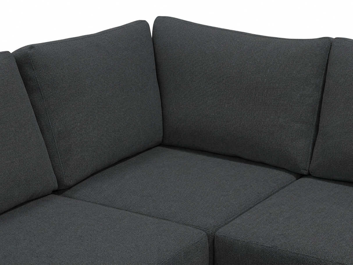 DS NZ Made Bhumi Corner Sofa with Ottoman - Vish Black