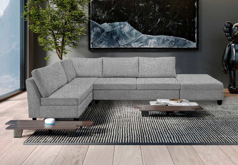DS NZ Made Bhumi Corner Sofa with Ottoman - Kido Steel