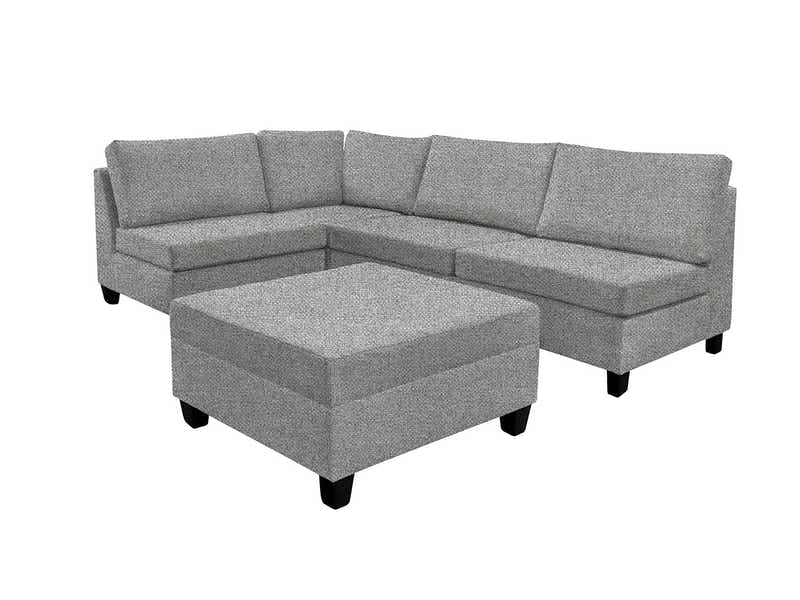 DS NZ Made Bhumi Corner Sofa with Ottoman - Kido Steel