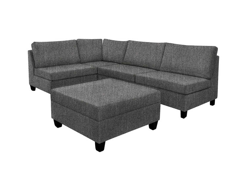 DS NZ Made Bhumi Corner Sofa with Ottoman - Kido Black