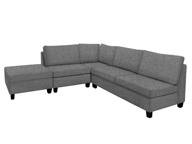 DS NZ Made Bhumi Corner Sofa with Ottoman - Vish Grey