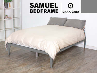 Samuel Bed Frame Dark Grey – Queen
