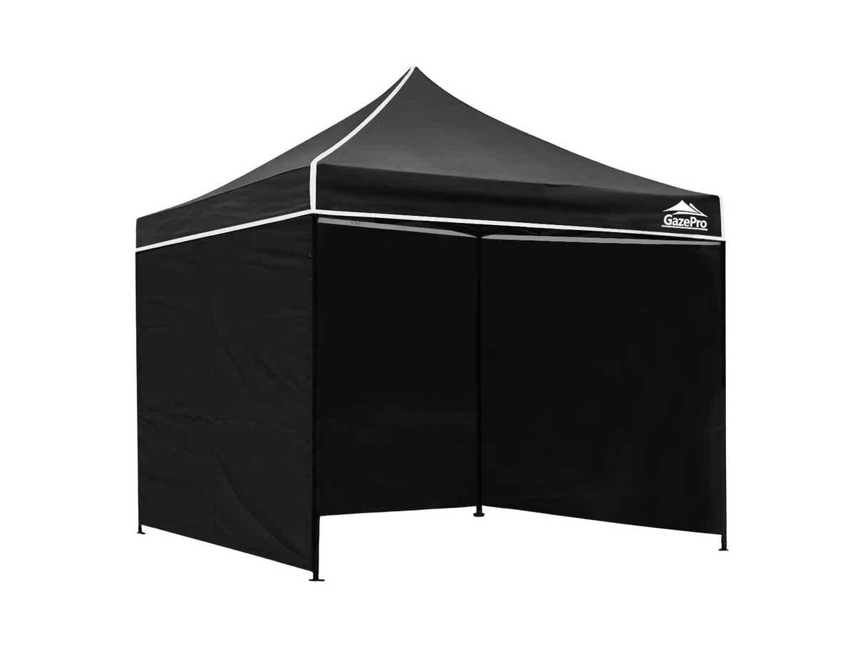 Gazebo with Silver-Coated Roof 3m x 3m - Black