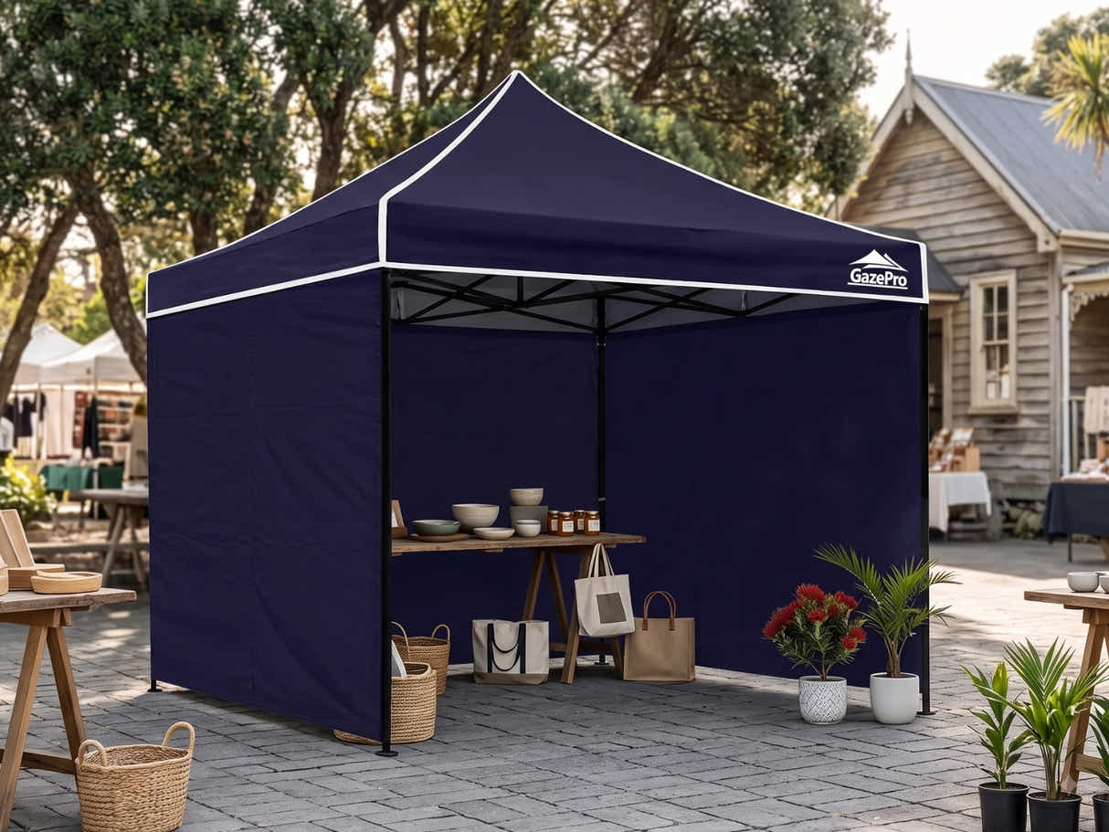 DS Gazebo with Silver-Coated Roof 3m x 3m - Navy
