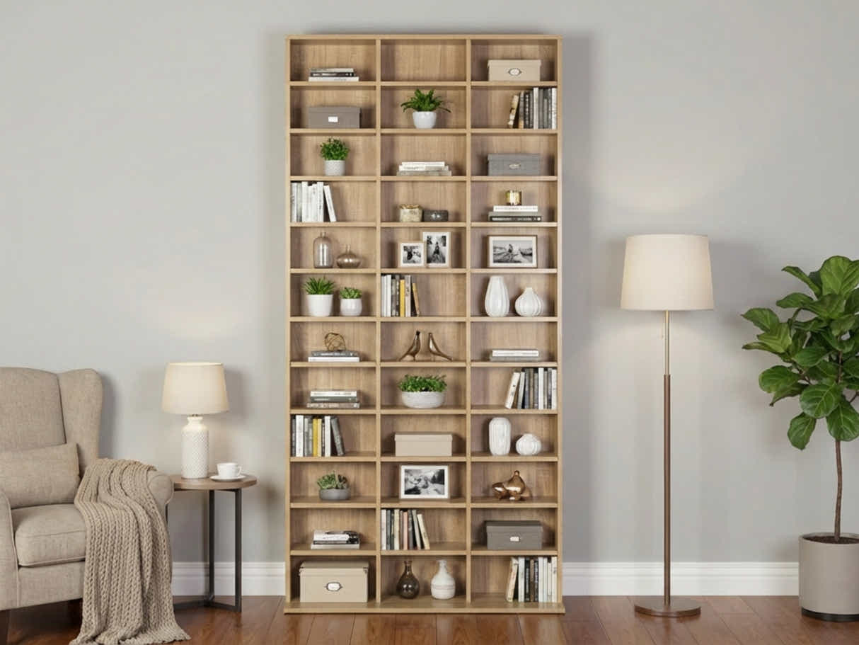 CD/DVD Storage Shelf - Natural Wood