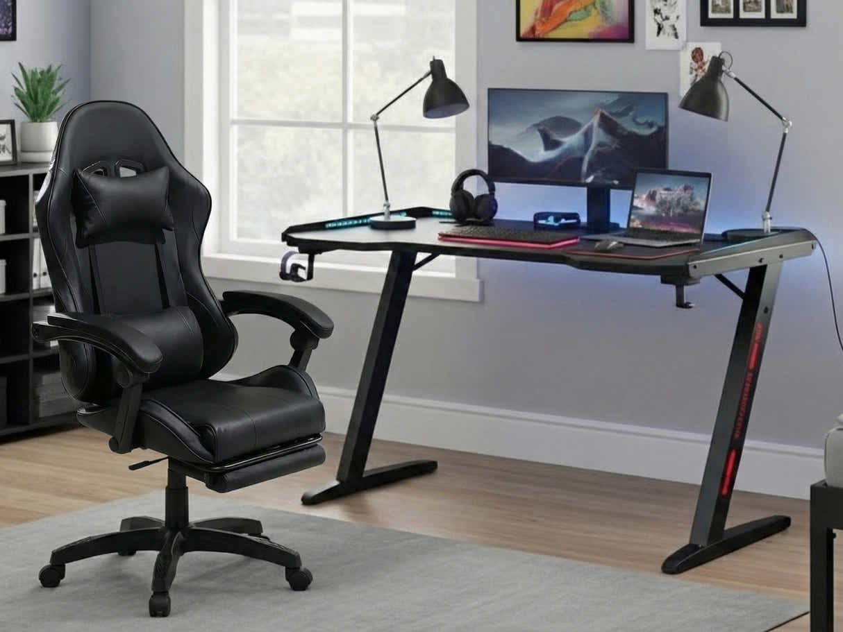 Gaming Table & Faron Gaming Chair PVC Black