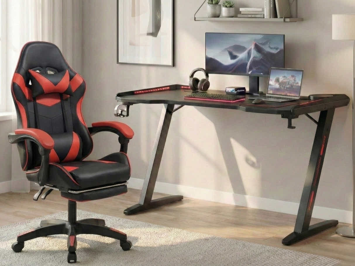 Gaming Table & Faron Gaming Chair PVC Red