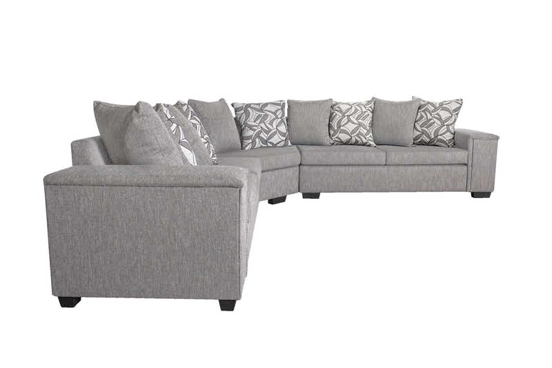 DS NZ Made Ella Corner Sofa with Pattern Cushion - Kido Steel