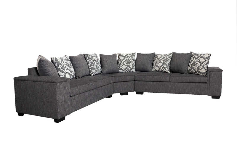 DS NZ Made Ella Corner Sofa with Pattern Cushion - Kido Black